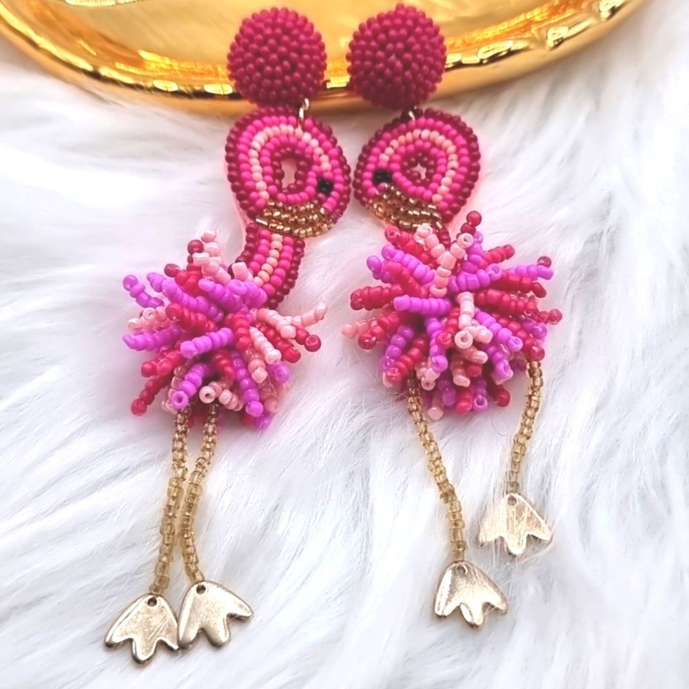New C & C California FLAMINGO beaded earrings
